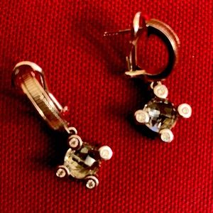 Judith Ripka Limon Quartz Omega back earrings